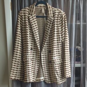 Dolan Brown and Cream Plaid Blazer -Left Coast Knit Houndstooth Blazer XL